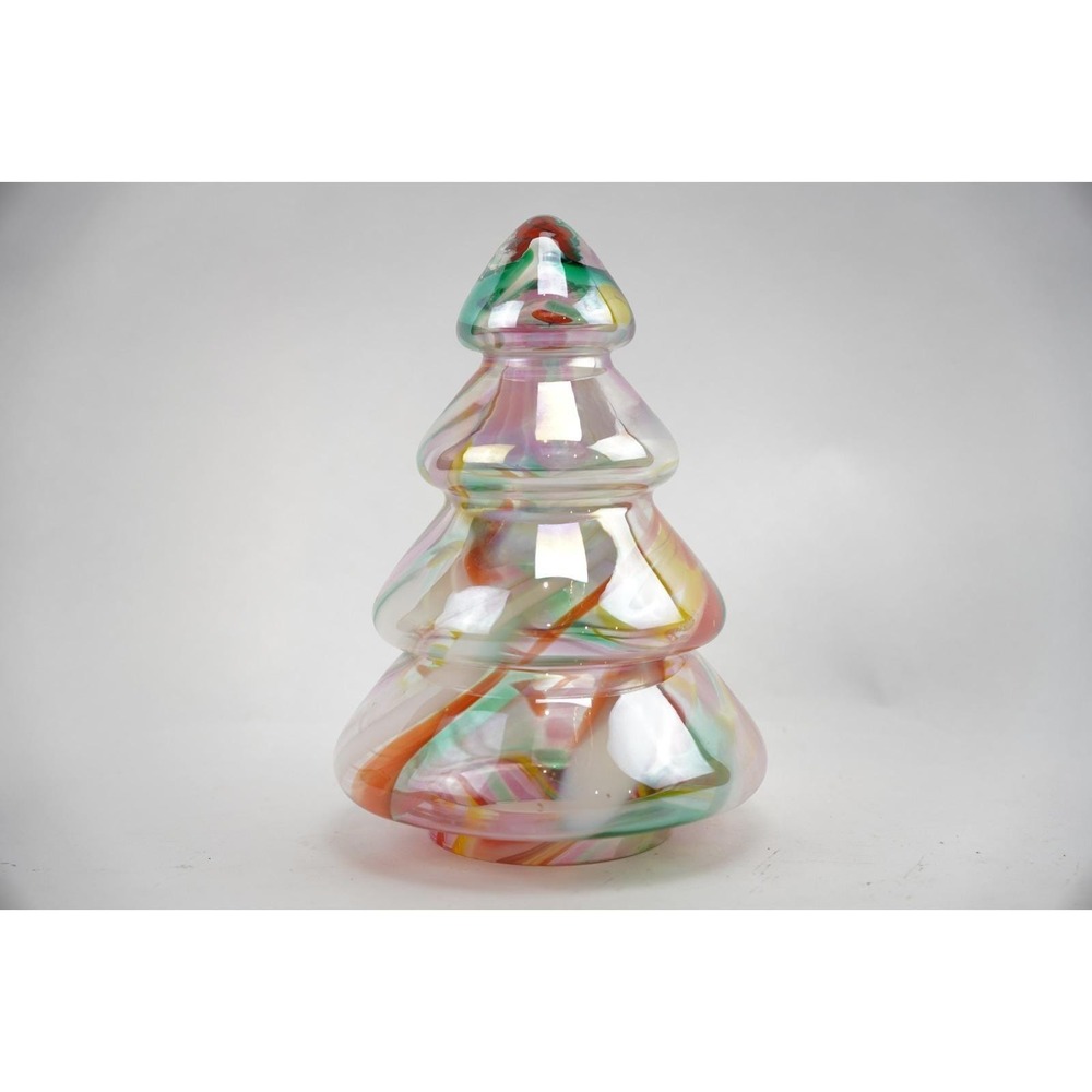 Vintage Zorza Polish Glass Christmas Tree, Confetti Colors, Multicolors 9.5"
